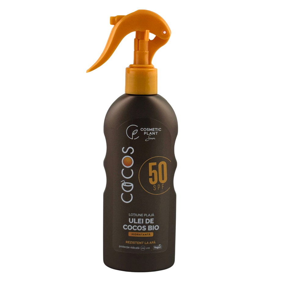 Lotiune plaja SPF 50 cu ulei de cocos 200 ml