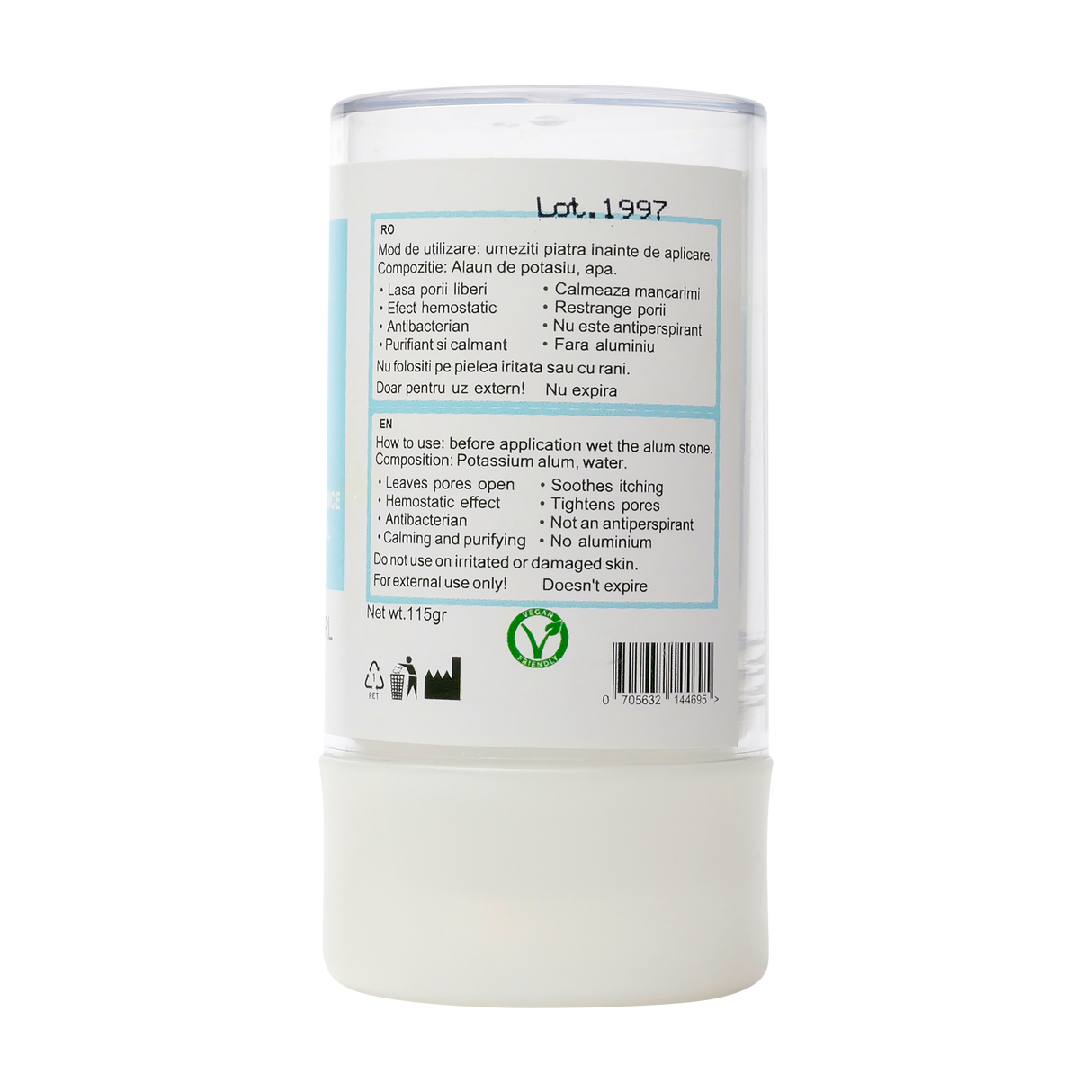Deodorant stick cu piatra de alaun 115 g
