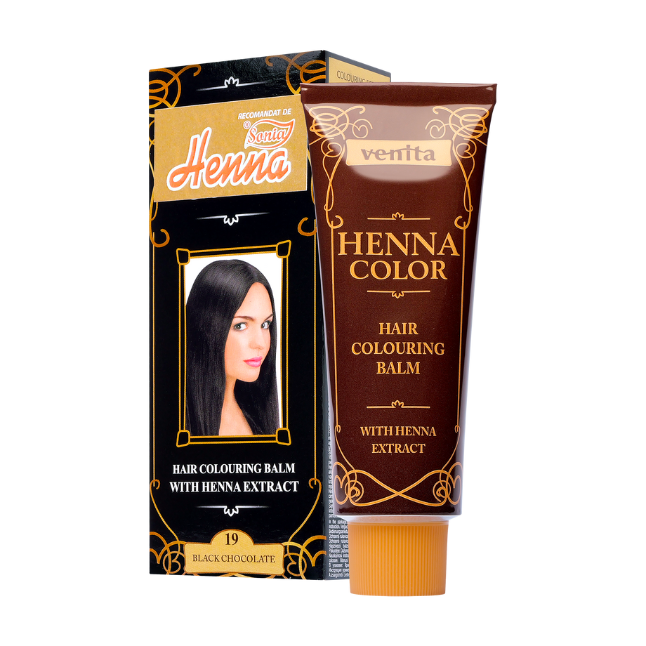 Balsam colorant par henna sonia nr.19 - ciocolata neaga 75 g