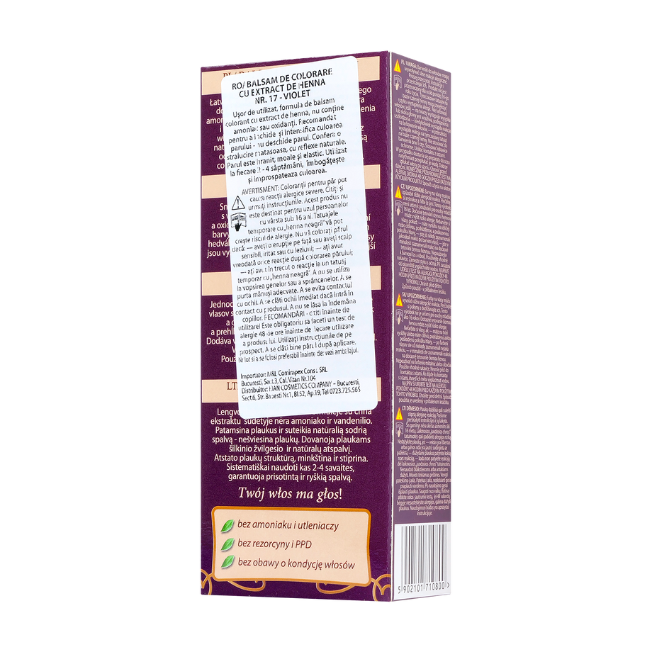 Balsam colorant par henna sonia nr.17 - violet 75 g
