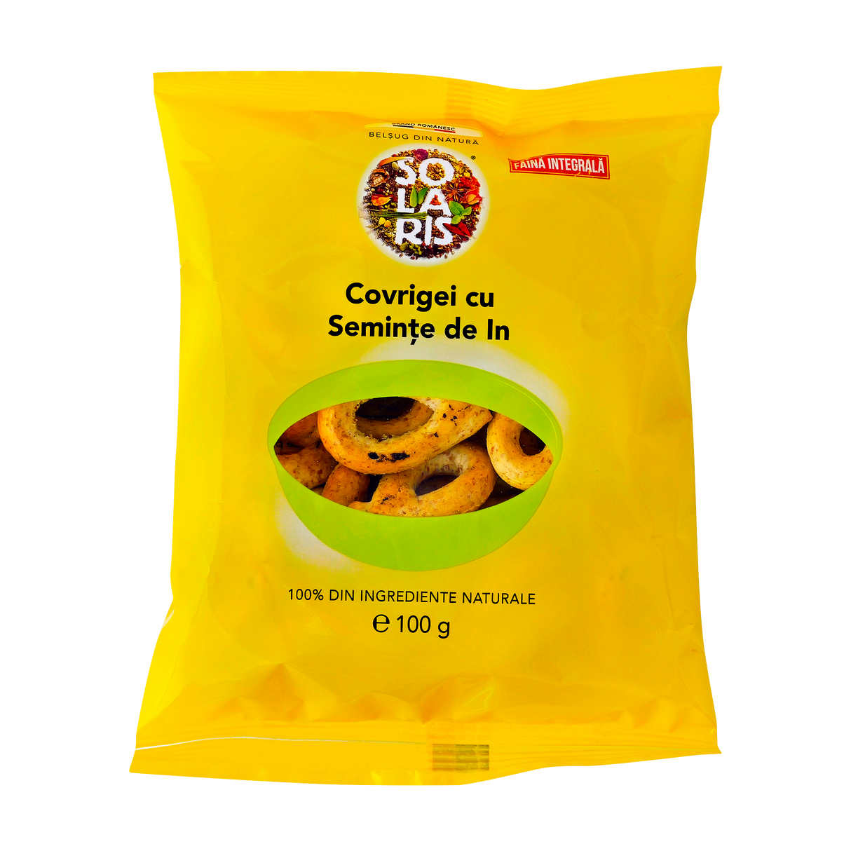 Covrigei faina integrala si seminte in 100 g