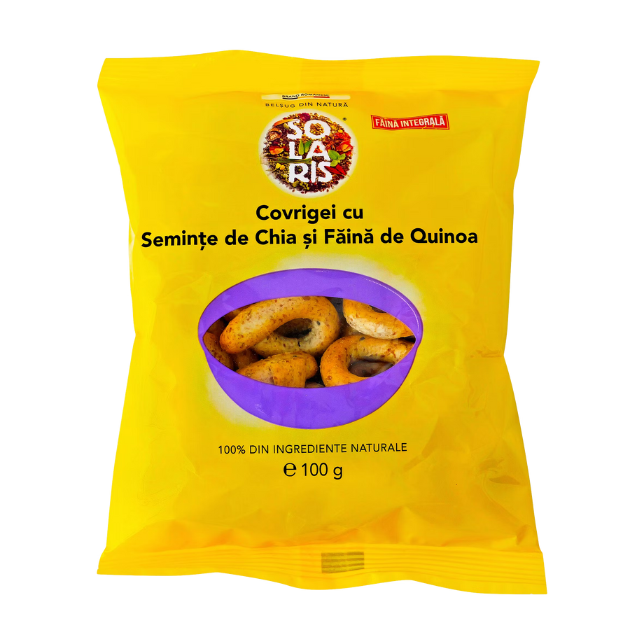 Covrigei faina integrala quinoa si seminte chia 100 g
