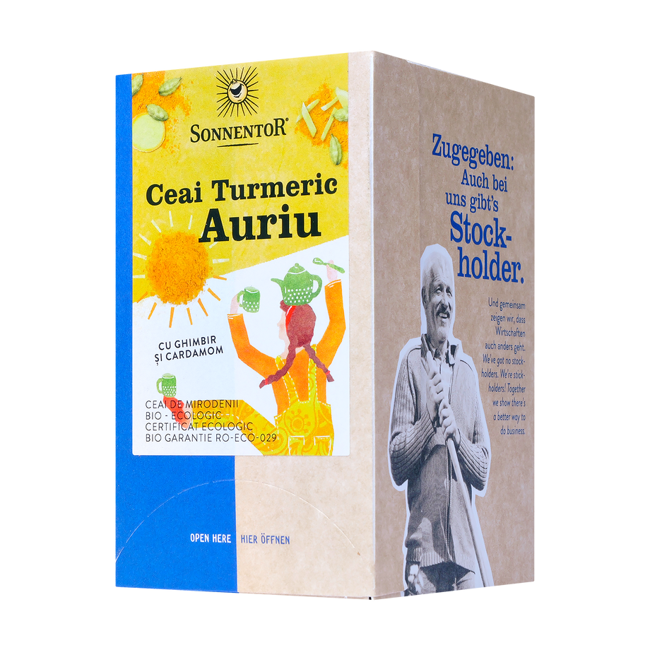 Ceai turmeric auriu cu ghimbir si cardamom 18 capsule