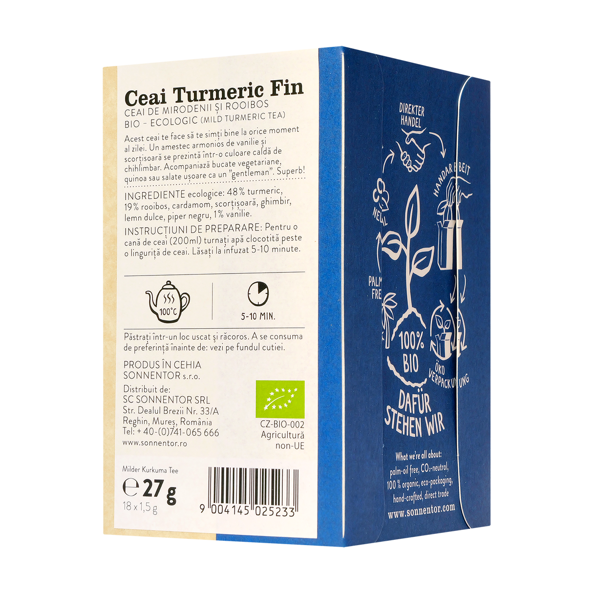 Ceai turmeric fin cu rooibos si vanilie 18 plicuri