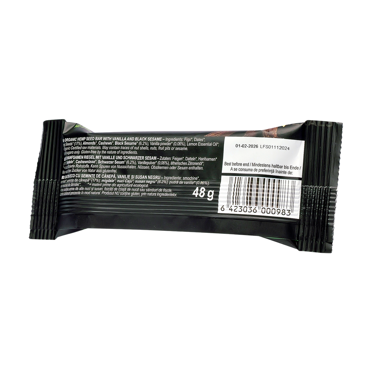 Baton din Seminte de Canepa, Vanilie si Susan 48 g