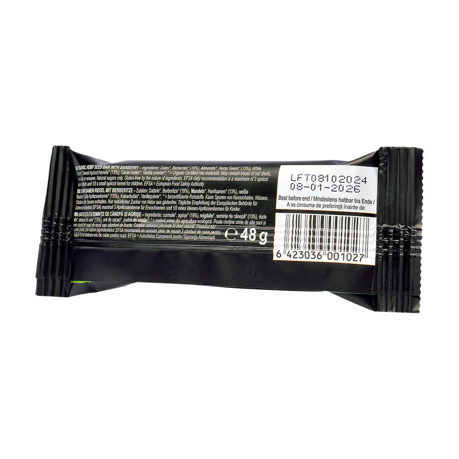 Baton cu Seminte de Canepa si Agrise 48 g
