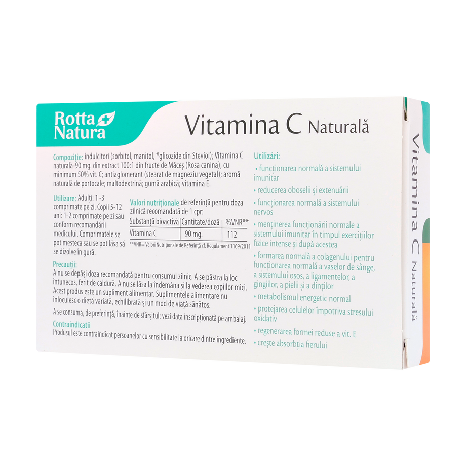 Vitamina C naturala extract din macese 30 comprimate