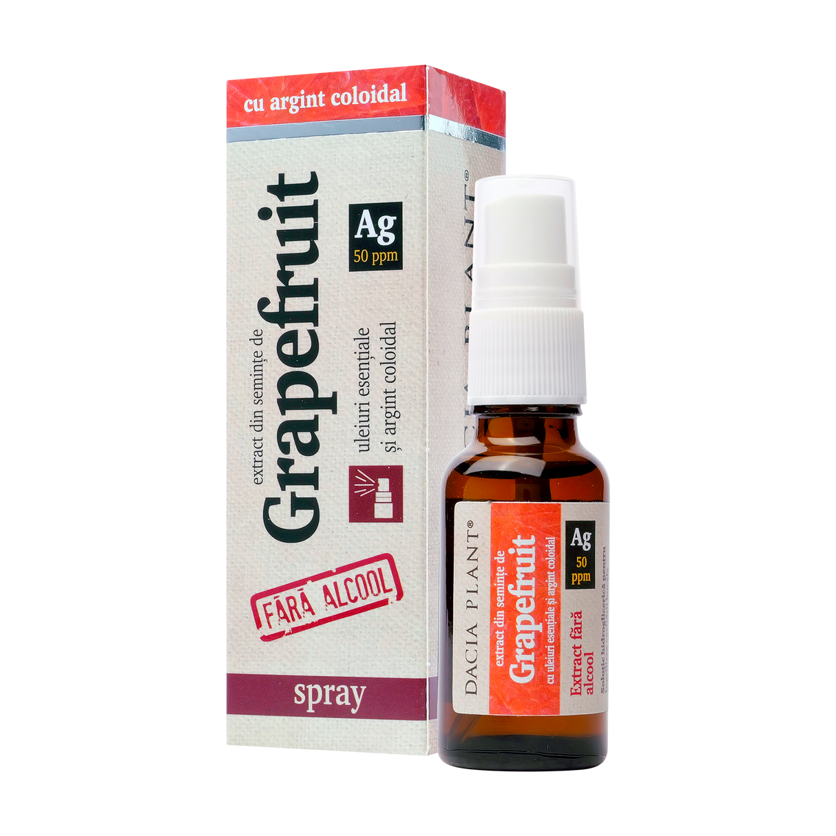 Spray de gat cu gapefruit si argint coloidal fara alcool 20 ml