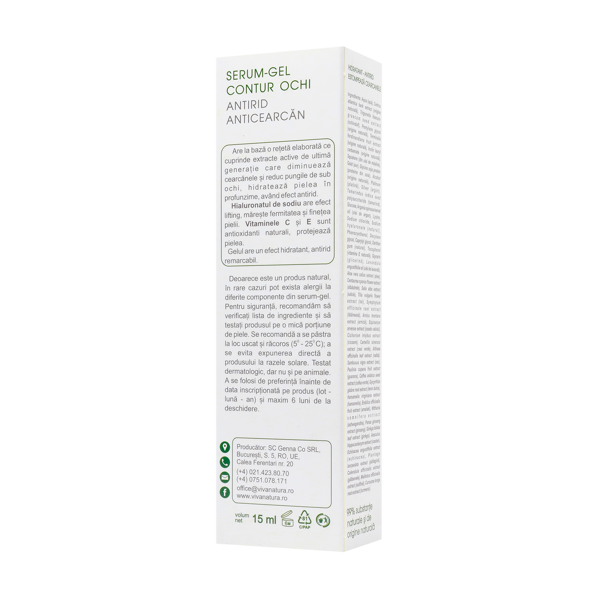 Gel contur ochi antirid 15 ml