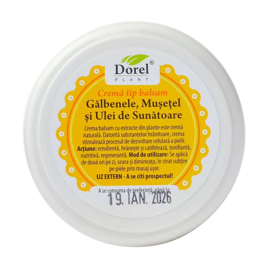 Crema-balsam galbenele, musetel si sunatoare 90 ml