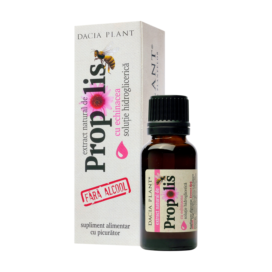Propolis cu echinaceea fara alcool cu picurator 20 ml