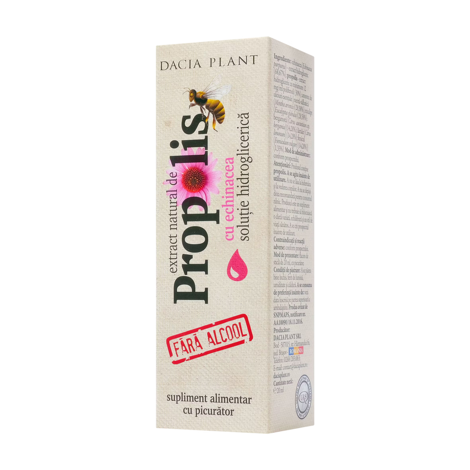Propolis cu echinaceea fara alcool cu picurator 20 ml