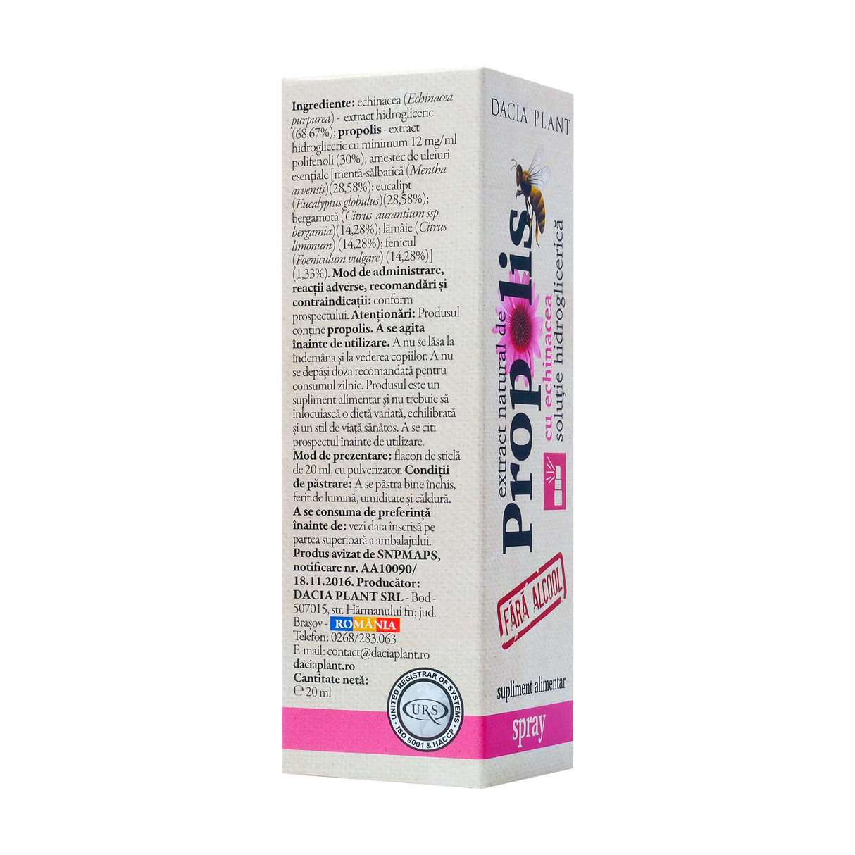Propolis cu echinaceea fara alcool spray 20 ml
