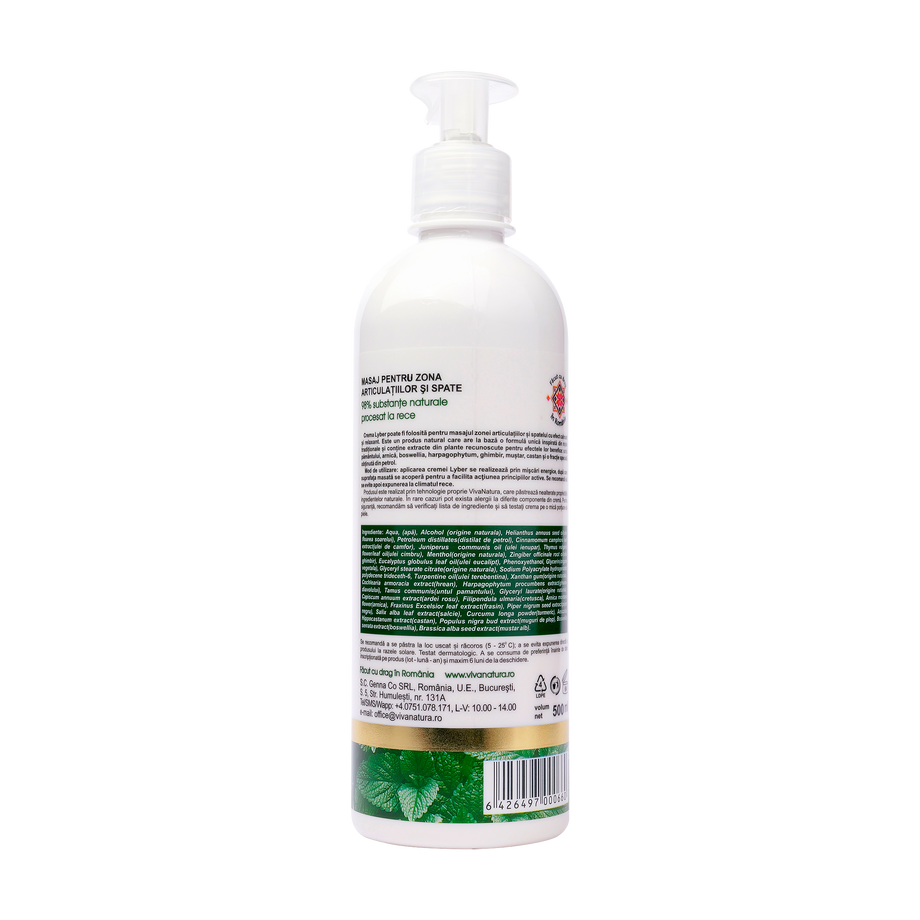 Lyber Crema Activa Antireumatica cu Untul Pamantului si Petrol 500 ml