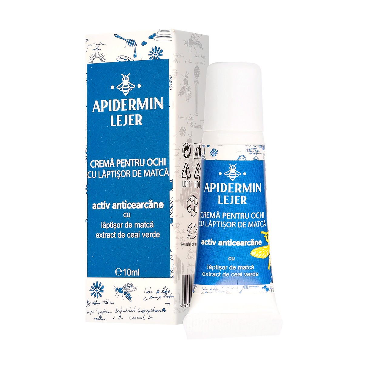 Apidermin crema lejera pentru ochi 10 ml