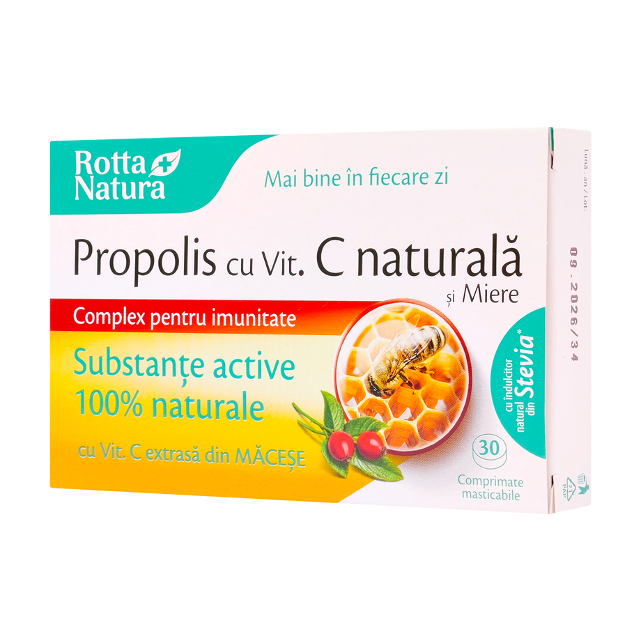 Propolis + vitamina C naturala 30 comprimate