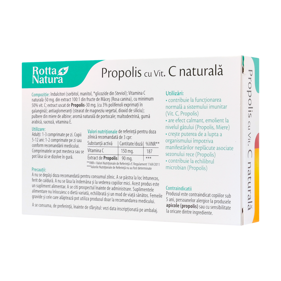Propolis + vitamina C naturala 30 comprimate