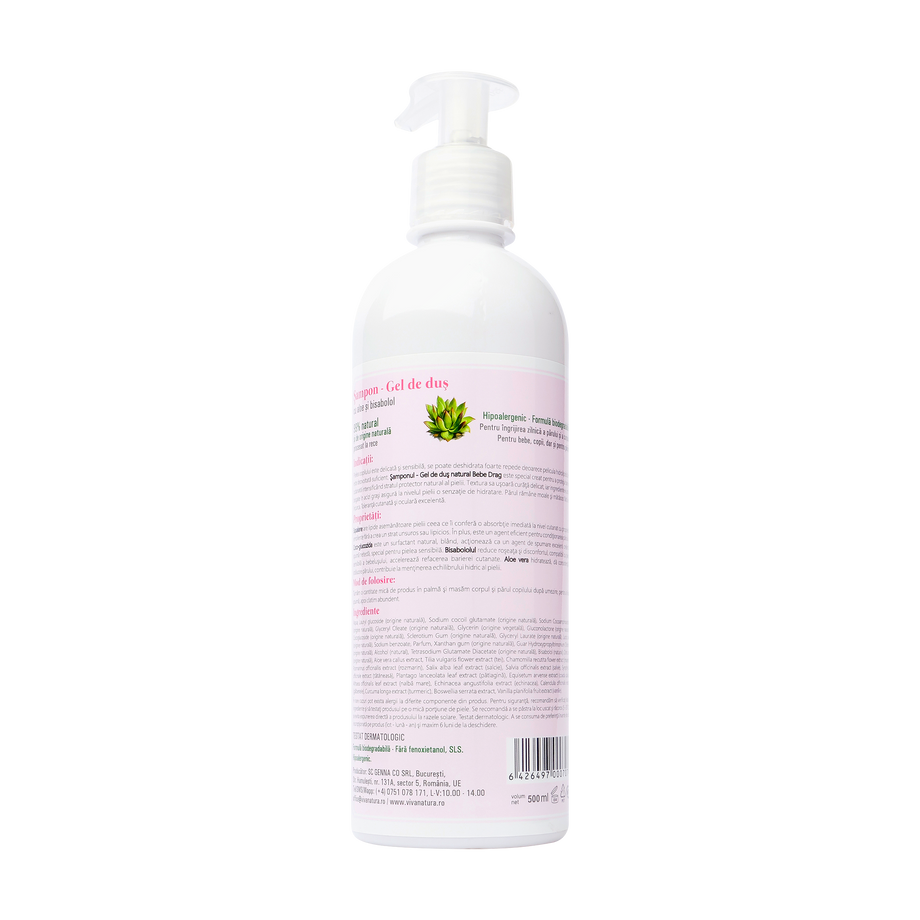 Sampon si gel de dus Bebe Drag cu aloe si bisabolol 500 ml