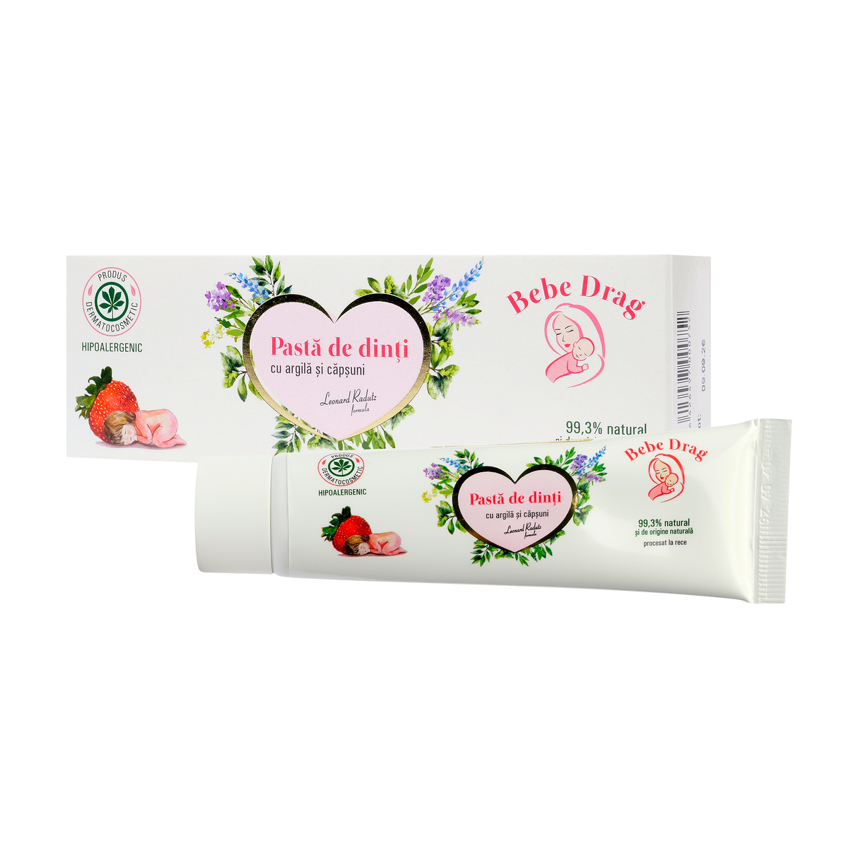 Pasta de dinti Bebe Drag cu argila si capsuni 50 ml