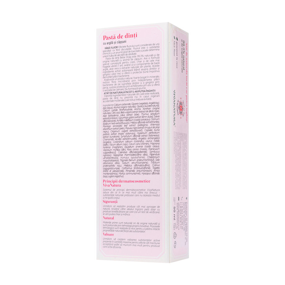 Pasta de dinti Bebe Drag cu argila si capsuni 50 ml