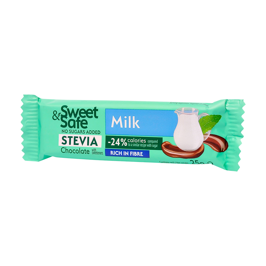 Ciocolata cu lapte si cu indulcitor stevie 25 g