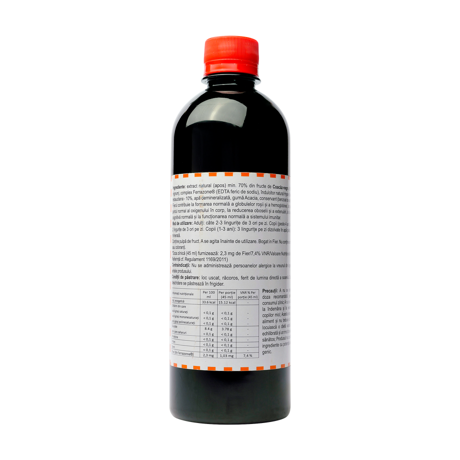 Sirop fier cu coacaze nege fara zahar 500 ml