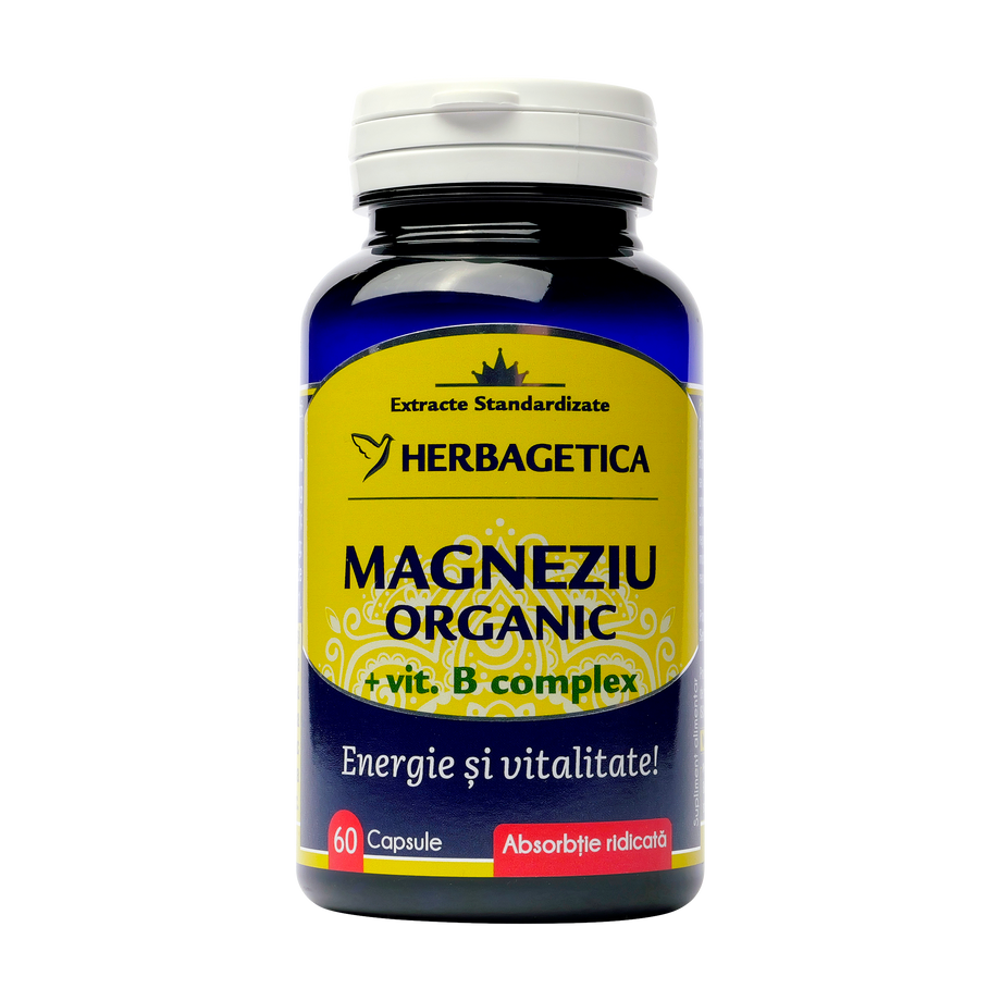 Magneziu organic B-complex 60 capsule