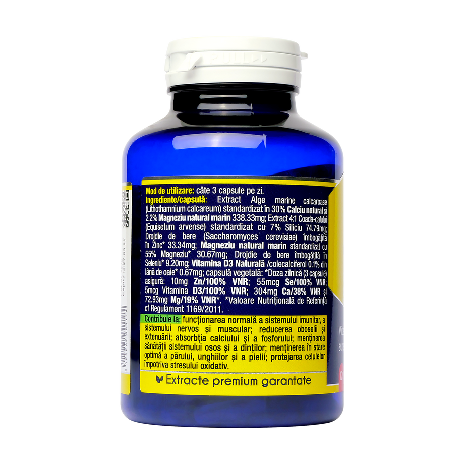 Ca + mg + se + si + zn organice cu D3 120 capsule