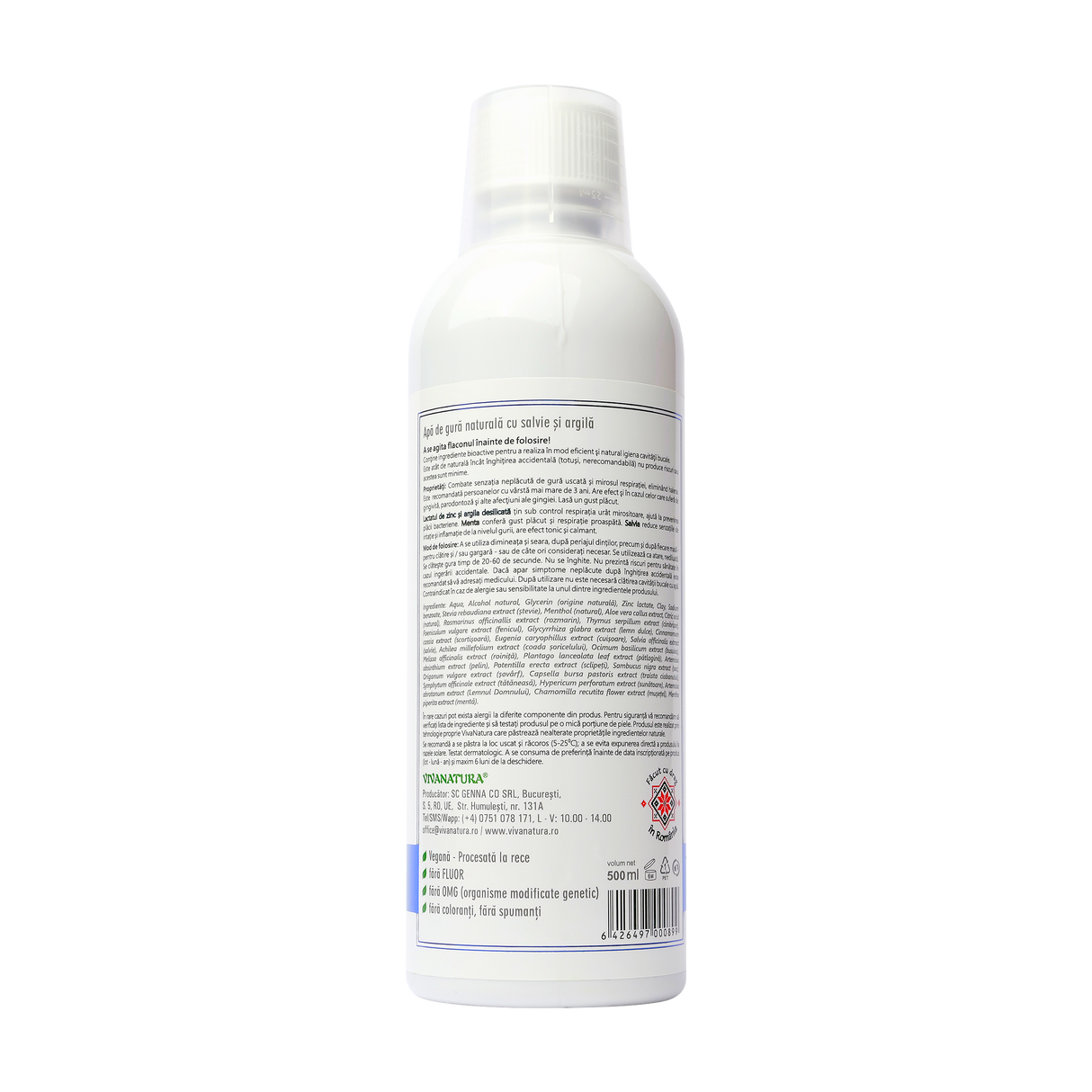 Apa de gura cu salvie si argila 500 ml