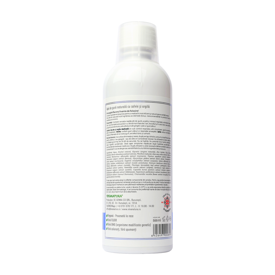 Apa de gura cu salvie si argila 500 ml