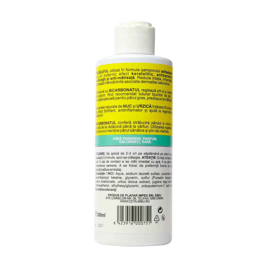Sampon biosulf, urzica si nuc 200 ml
