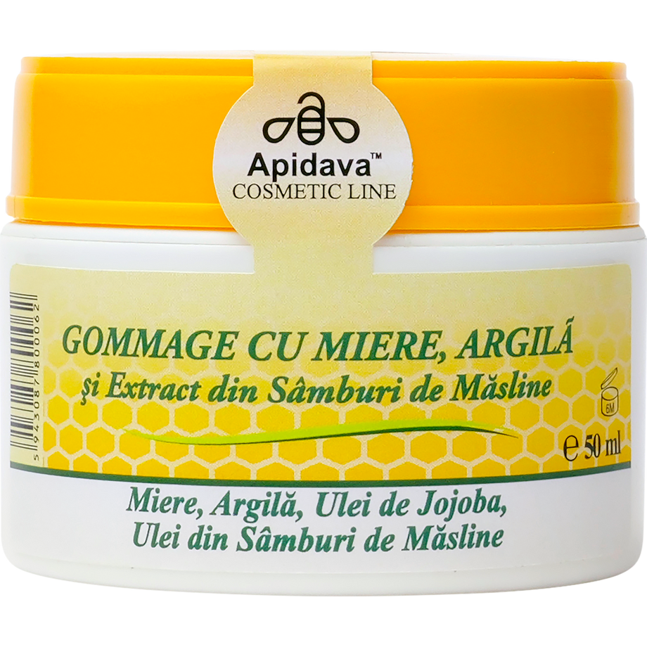 Crema gommage cu miere, argila, ulei de jojoba si ulei de struguri 50 ml