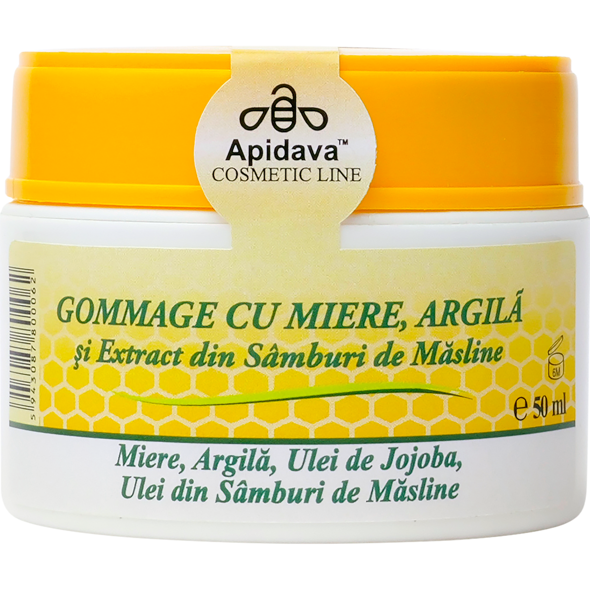 Crema gommage cu miere, argila, ulei de jojoba si ulei de struguri 50 ml