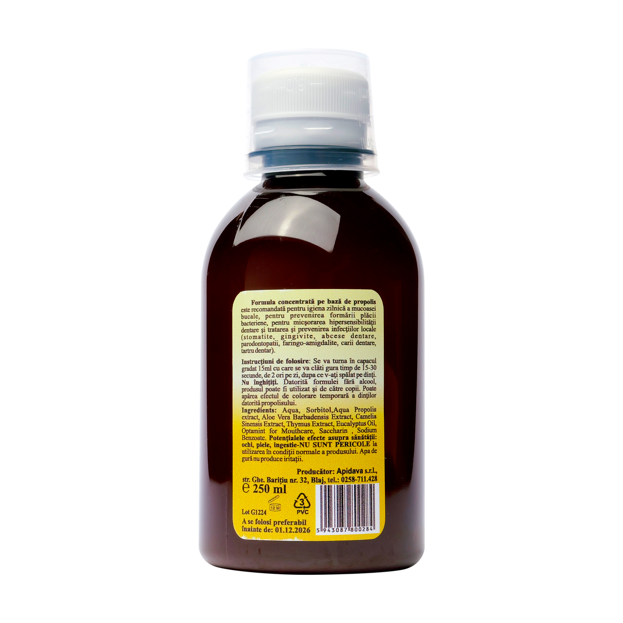 Apa de gura cu propolis si aloe vera 250 ml