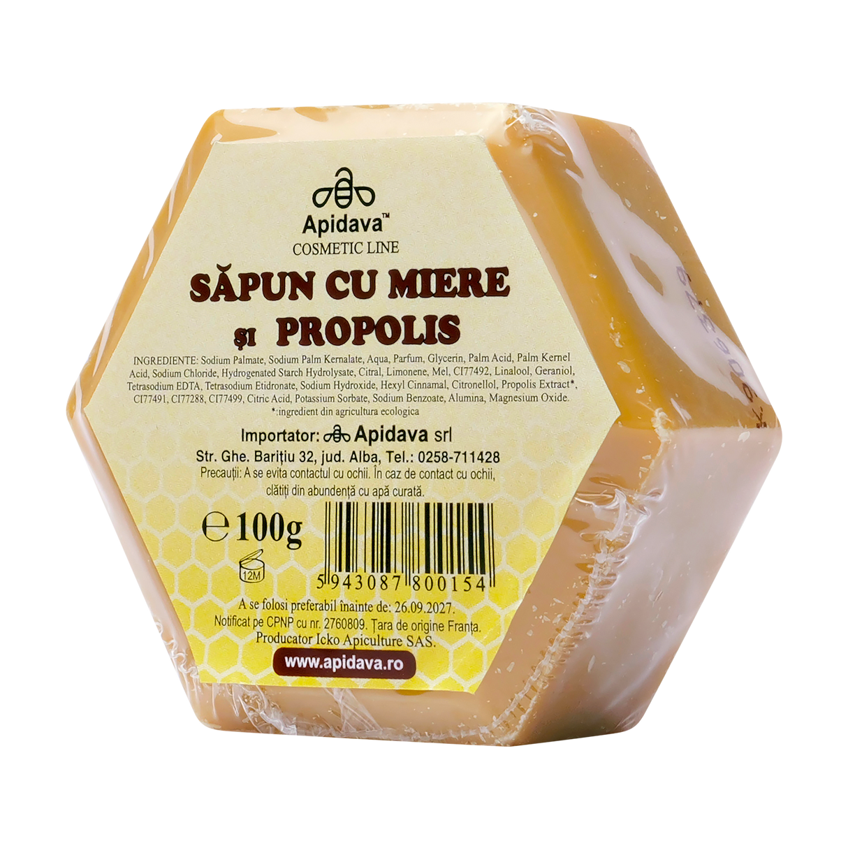 Sapun vegetal hexagonal cu propolis 100 g