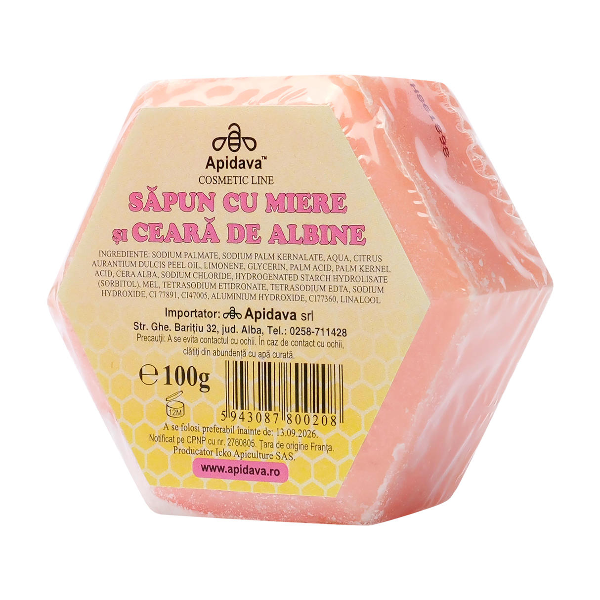 Sapun vegetal hexagonal cu ceara 100 g