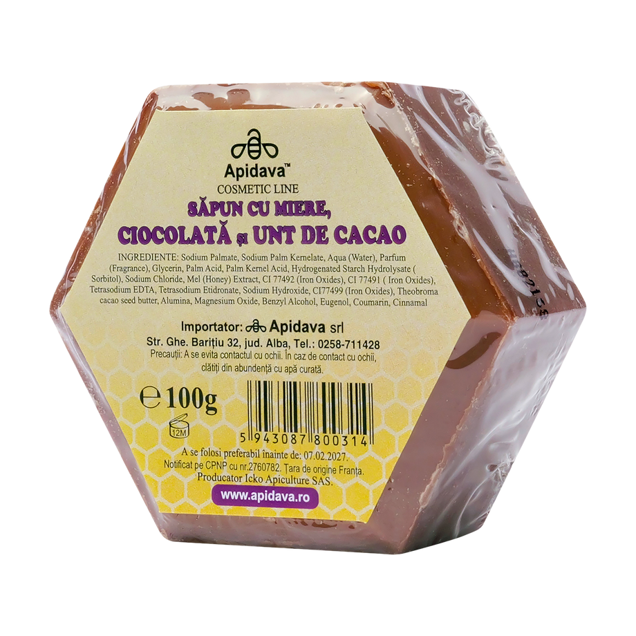 Sapun vegetal hexagonal cu ciocolata si unt de cacao 100 g
