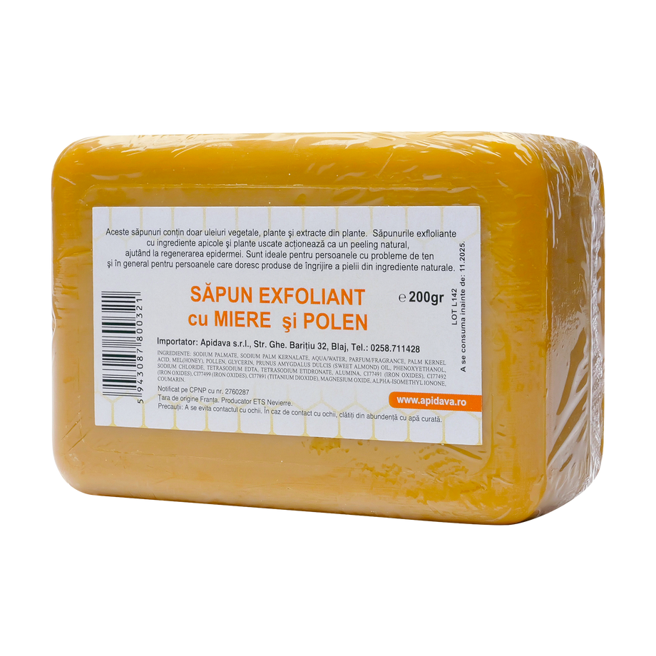 Sapun exfoliant cu polen si miere 200 g