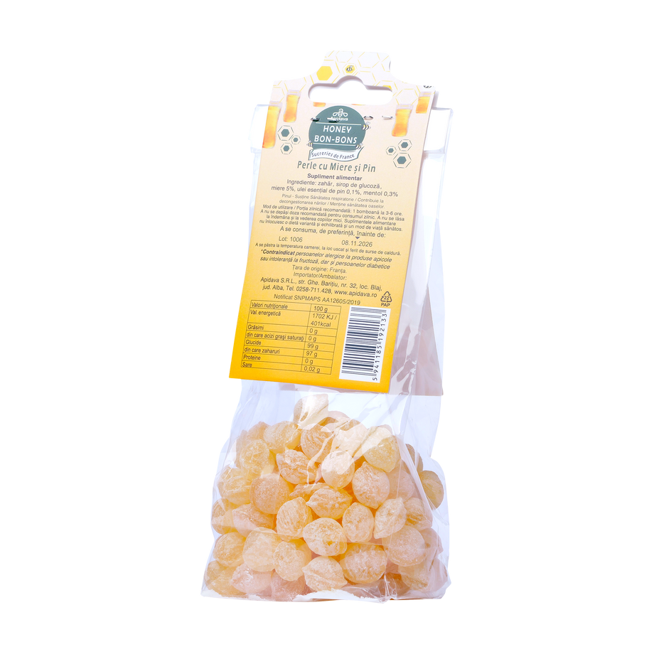Bomboane perle cu miere si pin 100 g