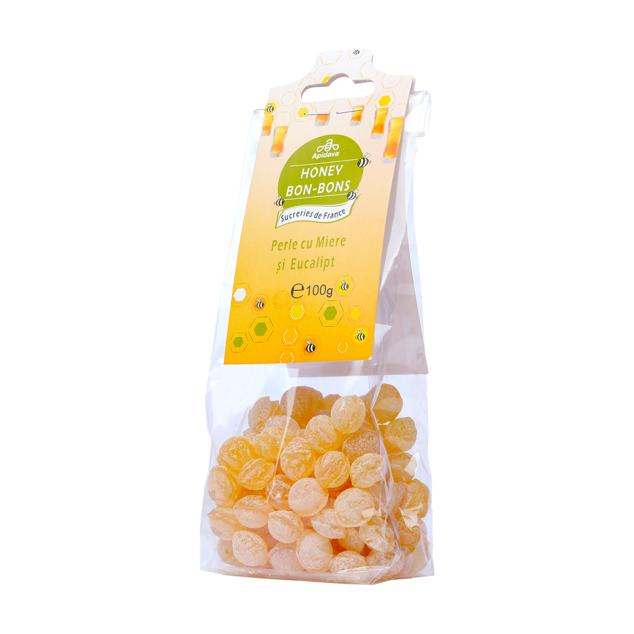 Bomboane perle cu miere si eucalipt 100 g