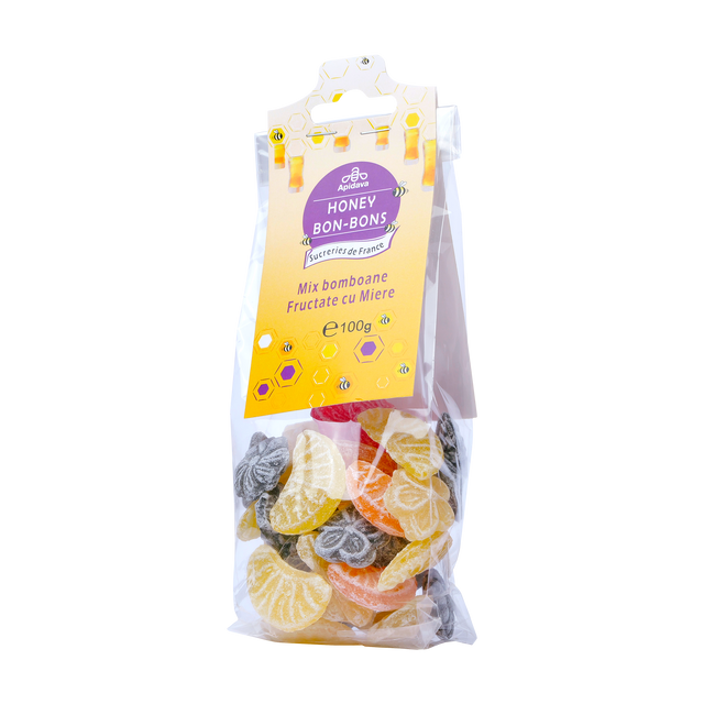 Bomboane cu miere mix fructate 100 g