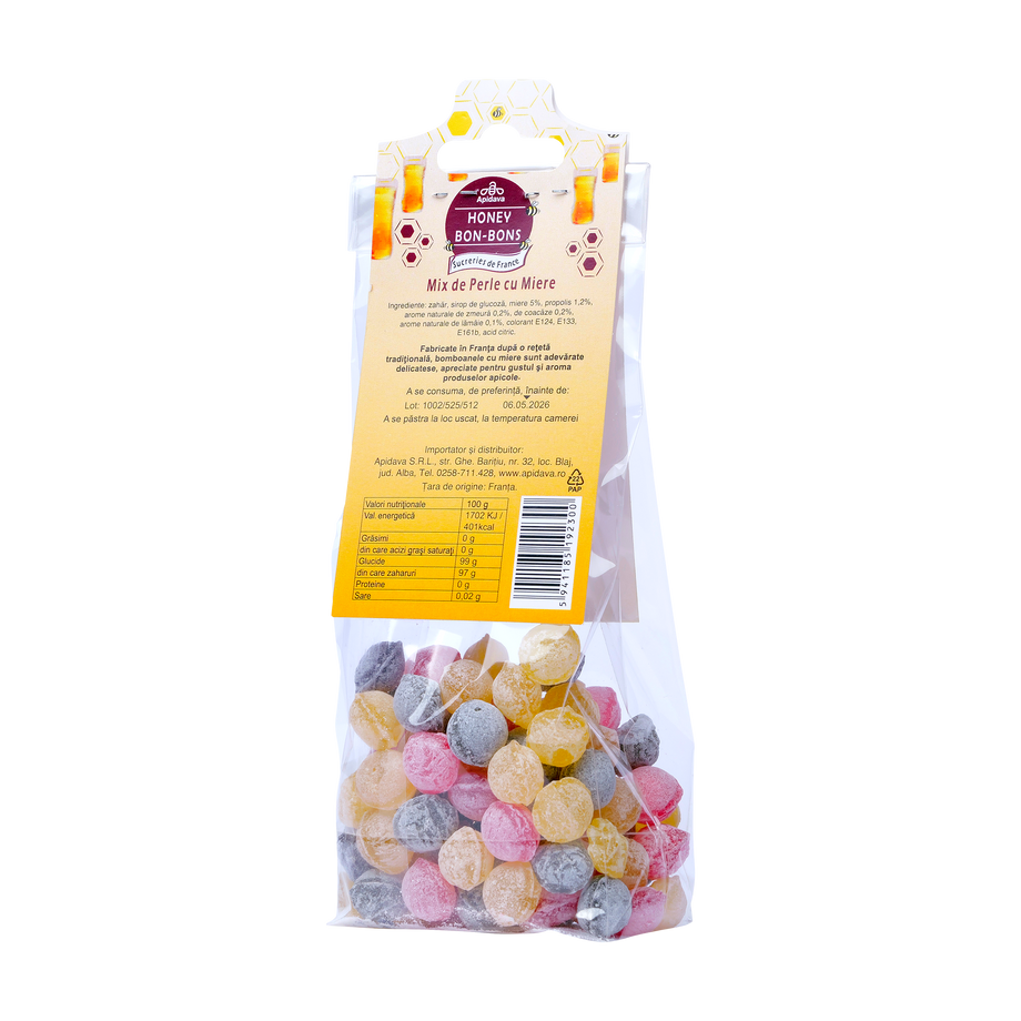 Bomboane perle mix cu miere 100 g