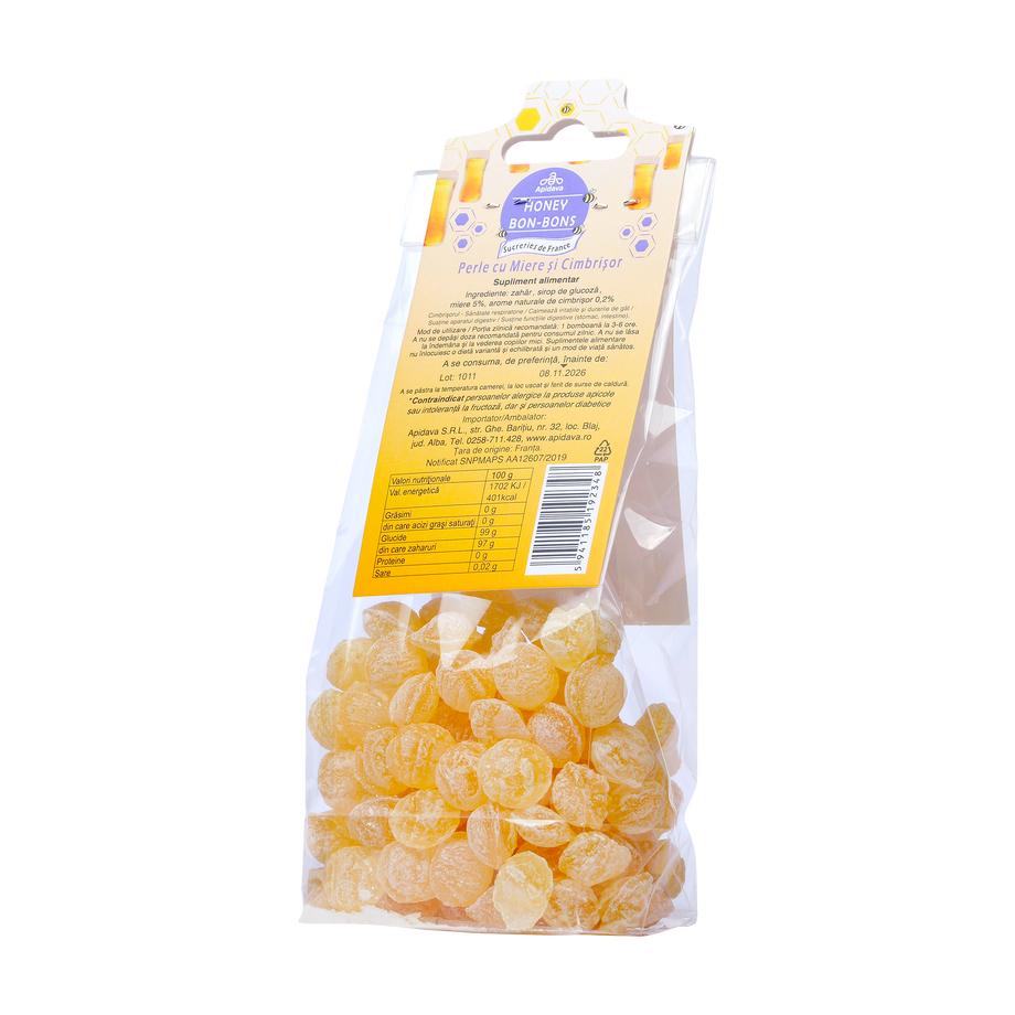 Bomboane perle cu miere si cimbrisor 100 g