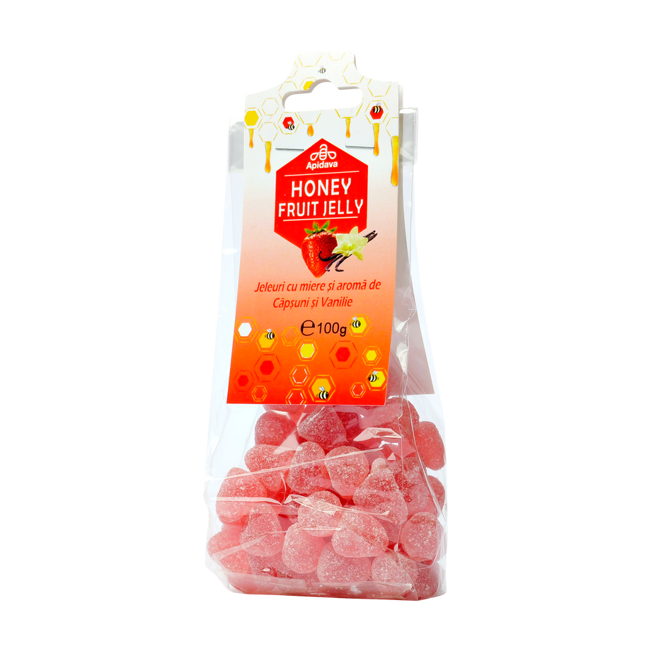 Jeleuri cu miere, capsuni si vanilie 100 g