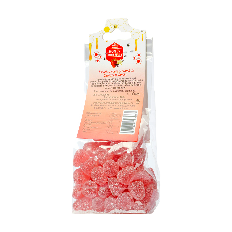 Jeleuri cu miere, capsuni si vanilie 100 g