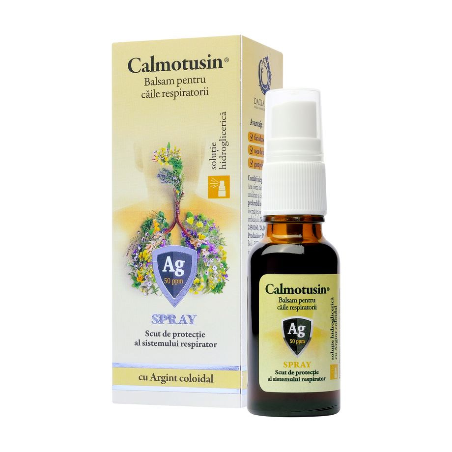 Calmotusin cu argint coloidal spray fara alcool 20 ml
