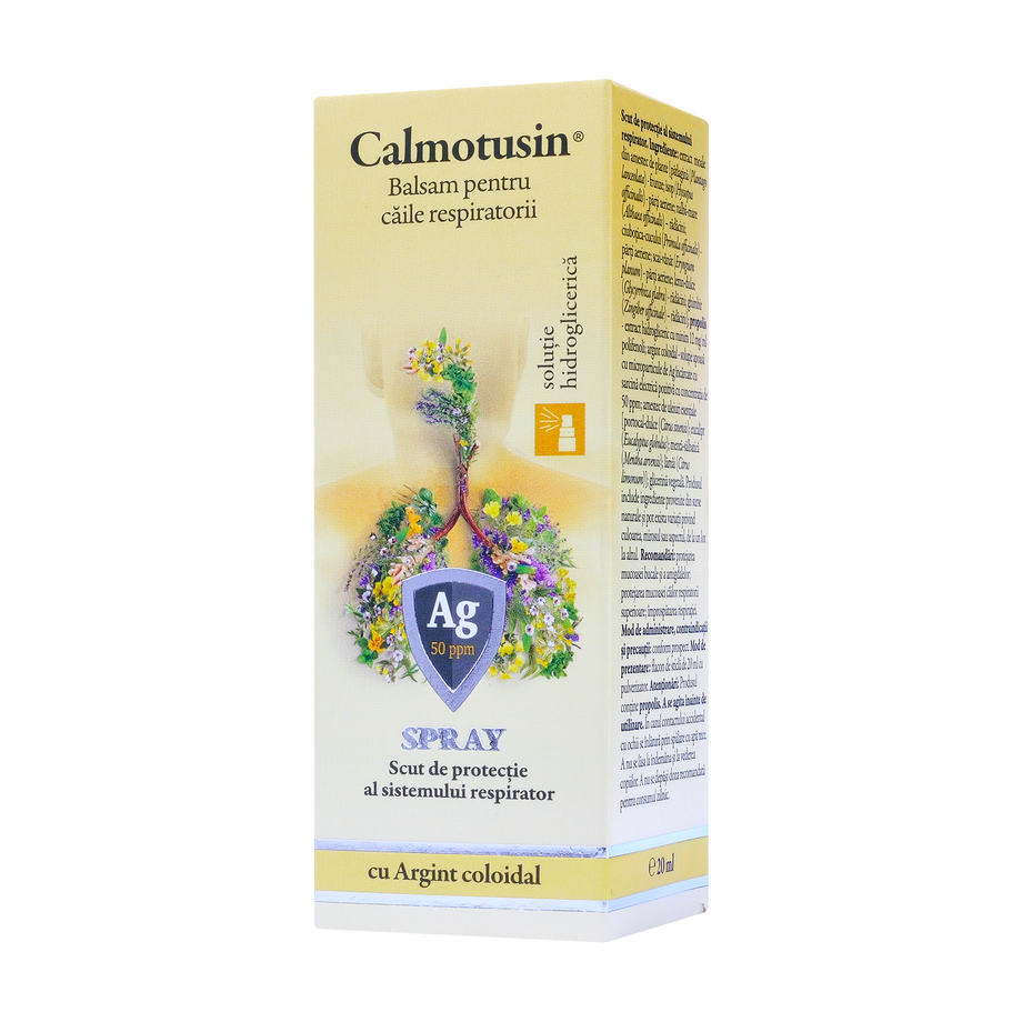 Calmotusin cu argint coloidal spray fara alcool 20 ml
