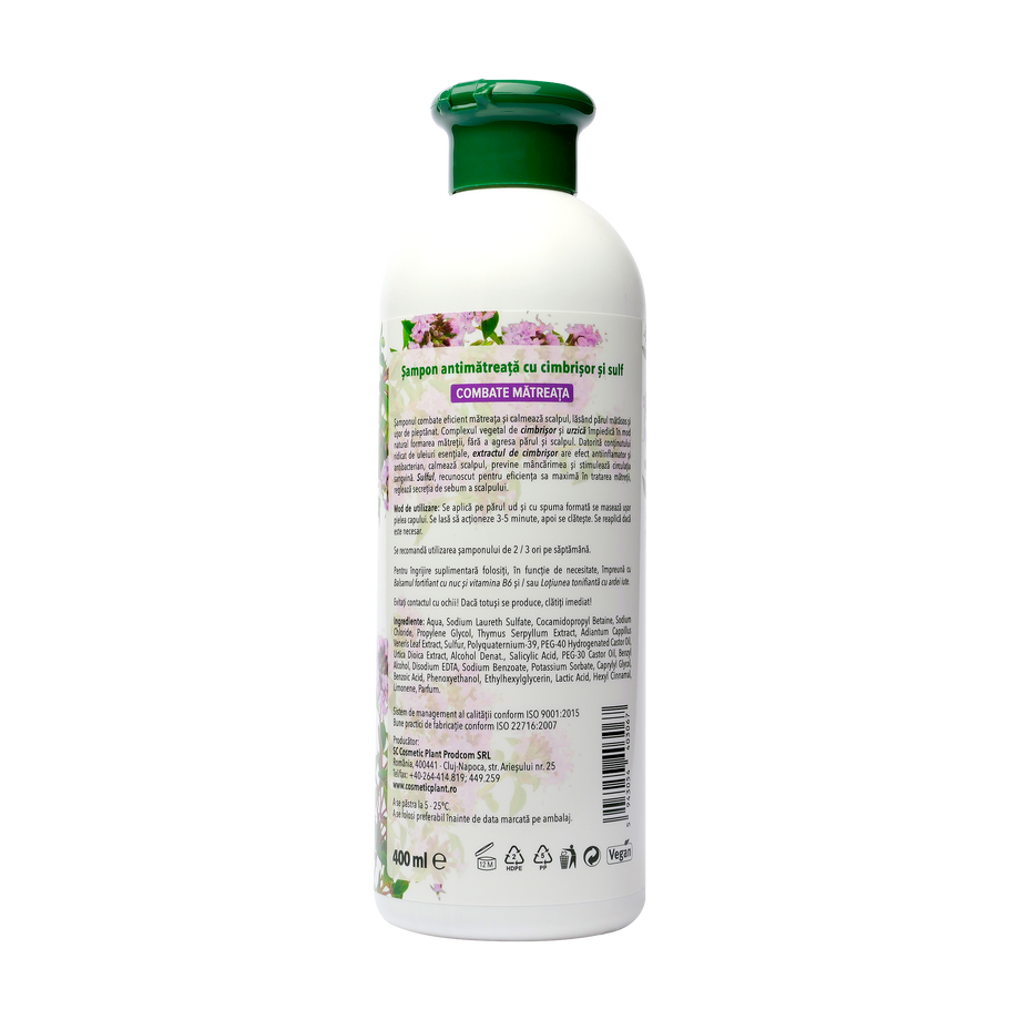 Sampon antimatreata cu cimbrisor si sulf 400 ml