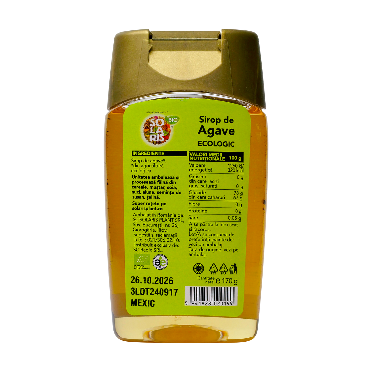 Sirop de agave 170 ml