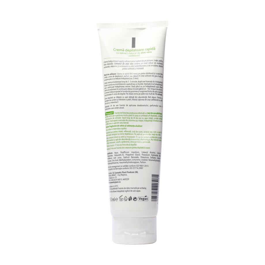 Crema depilatoare cu extract de aloe vera 150 ml